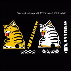 Cat moving tail & paws - 3D car sticker for rear windshield window wiperStickers