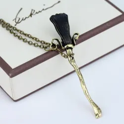 ZXMJ harried magic broomstick pendant necklaces - potters vintage bronze broom firebolt necklaceKettingen