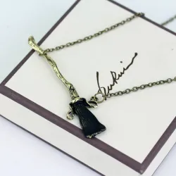 ZXMJ harried magic broomstick pendant necklaces - potters vintage bronze broom firebolt necklaceKettingen