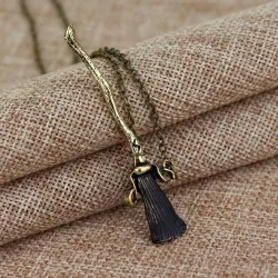 ZXMJ harried magic broomstick pendant necklaces - potters vintage bronze broom firebolt necklaceKettingen