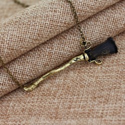 Magic broom pendant with necklace - vintage bronzeNecklaces