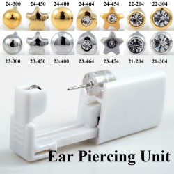 Disposable Sterile Ear Piercing Unit Cartilage Tragus Helix Piercing Gun Tool Kit Build In Steel Stu