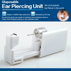 Disposable Sterile Ear Piercing Unit Cartilage Tragus Helix Piercing Gun Tool Kit Build In Steel Stu