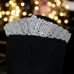 ASNORA Classic CZ Cubic Zirconia Bridal Wedding Headdress Crown Headband Womens Party Jewelry AccesHaarspelden