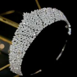 ASNORA Classic CZ Cubic Zirconia Bridal Wedding Headdress Crown Headband Womens Party Jewelry AccesHaarspelden
