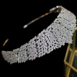 ASNORA Classic CZ Cubic Zirconia Bridal Wedding Headdress Crown Headband Womens Party Jewelry AccesHaarspelden
