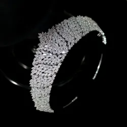 ASNORA Classic CZ Cubic Zirconia Bridal Wedding Headdress Crown Headband Womens Party Jewelry AccesHaarspelden