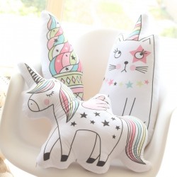 kawaii plush pillow - cute soft animal shaped doll - baby kids bedroom decoration - child cushion giftKussens