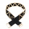 Fashionable elastic belt with a golden metal hook buckleBelts