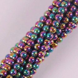 4MM Motley Magnetic Hematite Round Loose Beads Strand 16 Inch Jewelry For Woman Gift Making B088Ballen
