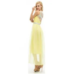 Long chiffon elegant yellow dressDresses