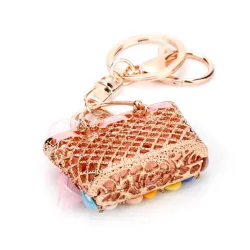 Enamel Bag Keychain Unique Handbag Crystal Pendant Keyring Rhinestone Handmade Key Buckle Women PortHobby & verzamelingen