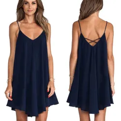 Hirigin Sexy Women Summer Irregular Solid Sleeveless Evening Party Beach Short Mini DressJurken