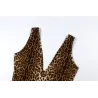 Cryptographic Sexy Deep V-Neck Sleeveless Leopard Rompers Womens Jumpsuit Short Summer Streetwear PlJumpsuits