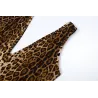 Cryptographic Sexy Deep V-Neck Sleeveless Leopard Rompers Womens Jumpsuit Short Summer Streetwear PlJumpsuits