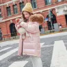 Free shipping Fashion Brand Girl Down Jacket Warm Child Down Parkas Coat Fur Kid Teenager ThickeningKinderen