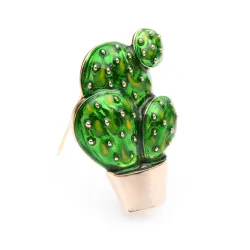 Green enamel cactus - an elegant broochBrooches