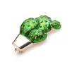 Wulibaby Green Enamel Cactus Brooches For Women Alloy Flower Brooch Pins GiftsBroches