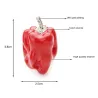 Wulibaby Red And Green Pepper Enamel Brooches Women Mens Alloy Vegetables Plant Party Banquet BrooBroches