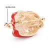 Wulibaby Red And Green Pepper Enamel Brooches Women Mens Alloy Vegetables Plant Party Banquet BrooBroches