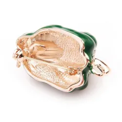 Wulibaby Red And Green Pepper Enamel Brooches Women Mens Alloy Vegetables Plant Party Banquet BrooBroches