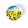 QIYUE Kitchen Fridge Sticker Round Glass Sunflower Pattern Fridge Magnet Modern Home Decoration SouvDecoratie