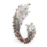 Wulibaby Multicolor Rhinestone Geometric shape Brooches Women Weddings Brooch Pins GiftsBroches