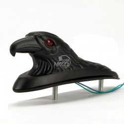 Zwarte adelaarskop voor spatbord - met rood verlichte ogenMotorfiets onderdelen