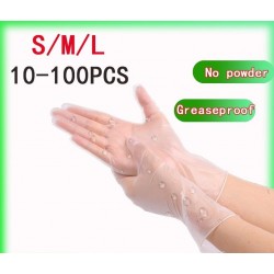 Disposable - anti static - powder-free - oil-proof - transparent PVC protective gloves