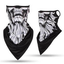 3D skull - scarf - neck / face cover - on-ear loops - windproof - breathable
