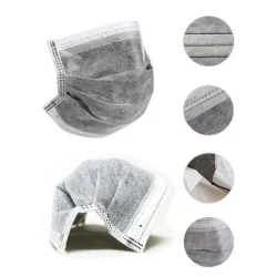 Nano-filter met actieve koolstof - 4-laags mond/ gezichtsmasker - antibacterieel - grijsMondmaskers