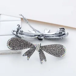 Elegante Strik Vlinder Kristal Haar Clip HaarspeldHaarspelden