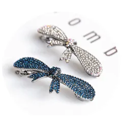Elegante Strik Vlinder Kristal Haar Clip HaarspeldHaarspelden