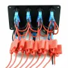8 Gang toggle switch panel - 12V - 24V - Dual USB - digital voltmeter - waterproofSchakelaars