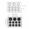 8 Gang toggle switch panel - 12V - 24V - Dual USB - digital voltmeter - waterproofSchakelaars