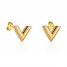V pattern stud earrings - stainless steelEarrings