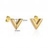 V pattern stud earrings - titanium steelOorbellen