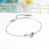 Stereoscopic V Charm Bracelet - Titanium SteelArmbanden