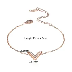 Stereoscopic V Charm Bracelet - Titanium SteelArmbanden