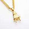 Electrical Plug Shape Pendant Necklace - Gold/SilverKettingen