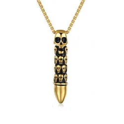 Bullet Skull Pendant Necklace - Gold/SilverKettingen
