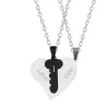 2-piece Heart Key Necklace - Blue/GoldHalskettingen