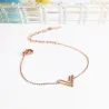 Stereoscopic V Charm Bracelet - Titanium SteelArmbanden