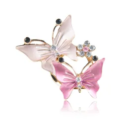 Double Butterfly Flower BroochesBroches