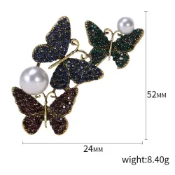 Triple Butterfly BroochesBroches