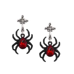 Matte Black Spider Stud EarringsOorbellen