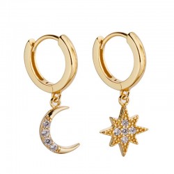 Star Moon Earrings - Women
