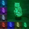 3D uil - LED nachtlampje - USB - touch control / afstandsbedieningVerlichting