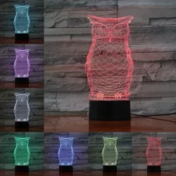 3D uil - LED nachtlampje - USB - touch control / afstandsbedieningVerlichting