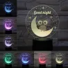 3D uil - LED nachtlampje - USB - touch control / afstandsbedieningVerlichting